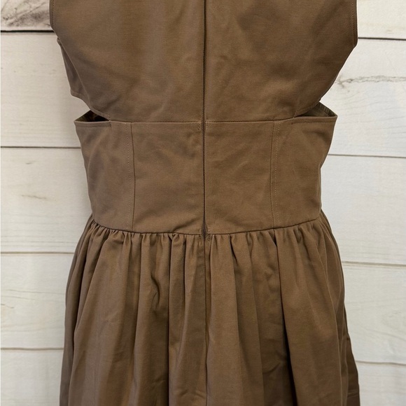 Banana Republic Dress Brown Cut Outs Size 6p Fit Flare Chic - Picture 8 of 8